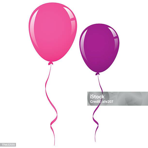 Vector Pink And Purple Balloon Ribbon Stock Illustration - Download Image  Now - Clip Art, Day, Decoration - iStock