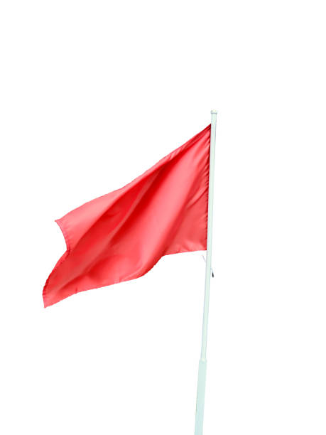 istock Red Blank Flag Template Isolated on a White Background 1766335097