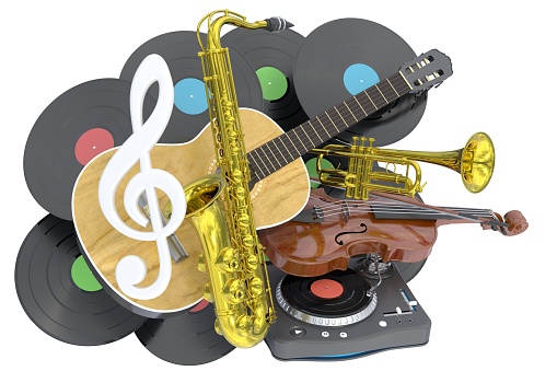 3D rendering of Musical instruments