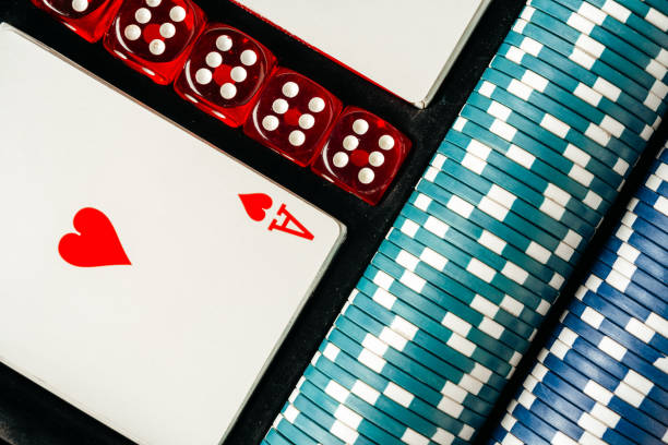 istock Stacks of poker chips on table close up 1766340893