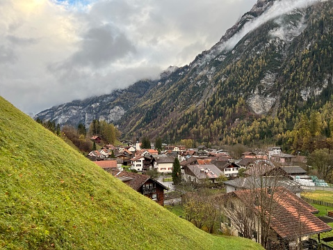 Alpine mountain village of Vättis in the Taminatal or Vättnertal river valley - Canton of St. Gallen, Switzerland (Das alpine Bergdorf Vättis im Taminatal oder Vättnertal - Kanton St. Gallen, Schweiz)