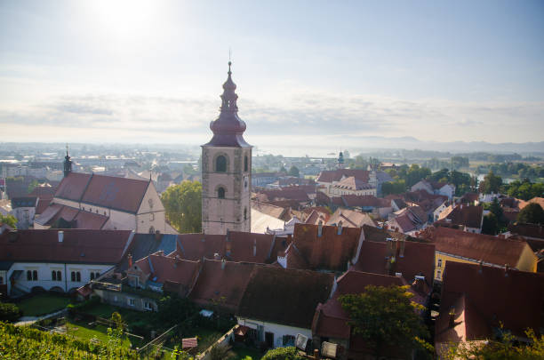 istock Aerial view from over Drava river in Slovenia 1766353234