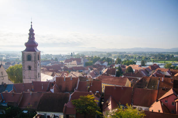 istock Aerial view from over Drava river in Slovenia 1766353613
