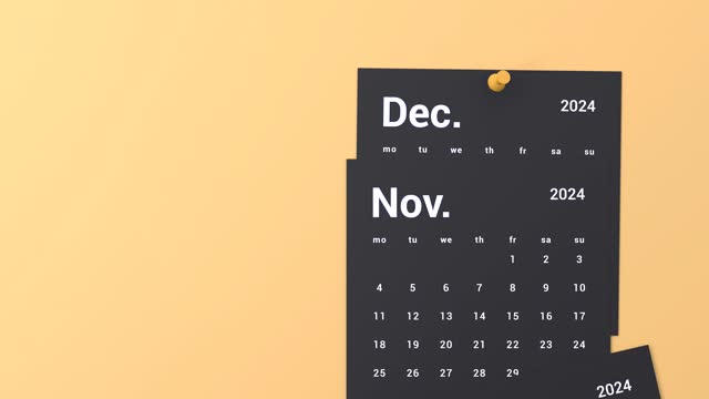 2024 Calendar Falling On Orange Background