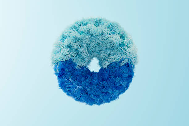 Contrast shapes with fur. Digitally generated image.
