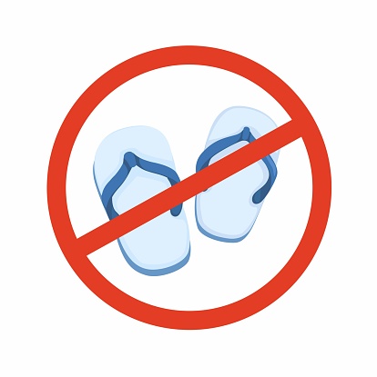 No Sandal Or Slipper Symbol illustration Vector