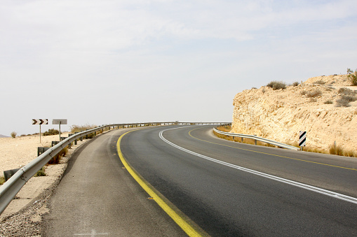 Open Desert Road in Mitzpe Raom israel