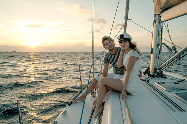 istock Couple getting engaged on a yacht during sunset 176646881