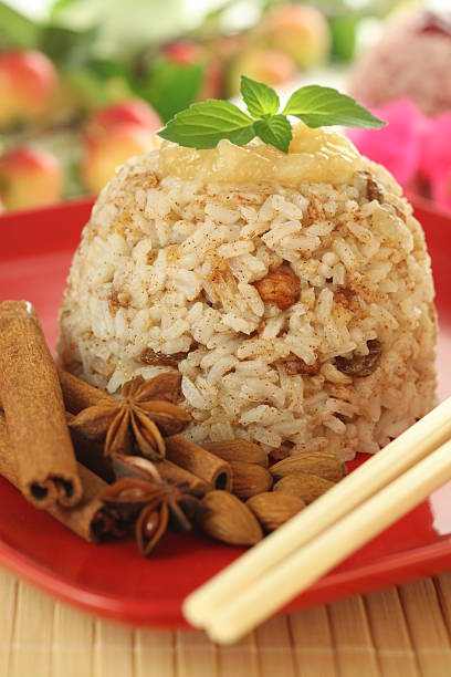 Rice dessert with almonds