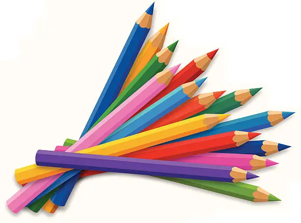 Vector illustration of coloured pencils