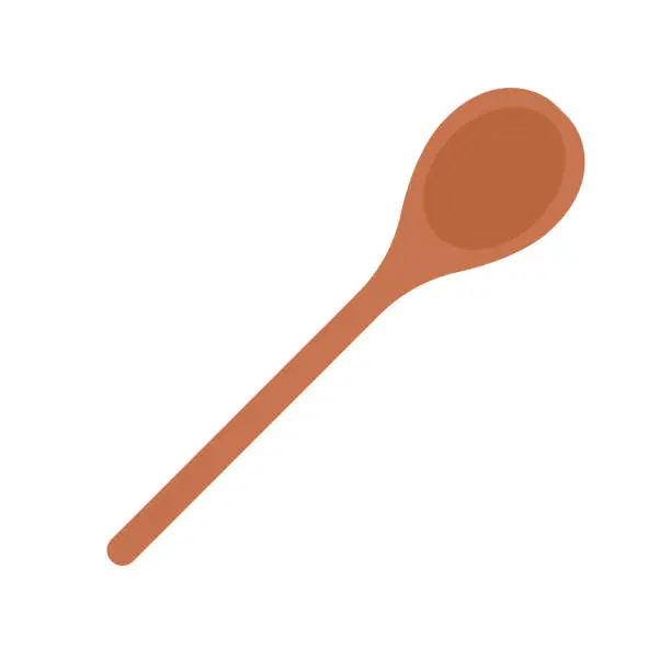 Vector illustration of Wood spoon icon. Kitchenware, rustic equipment for culinary. Vector