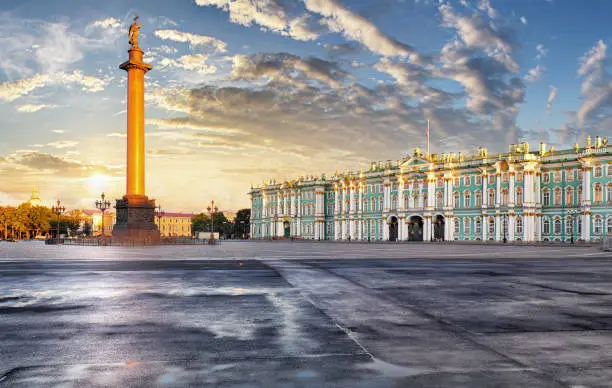 Photo of View of Saint Petersburg. Panorama of Winter Palace Square, Hermitage - Russia