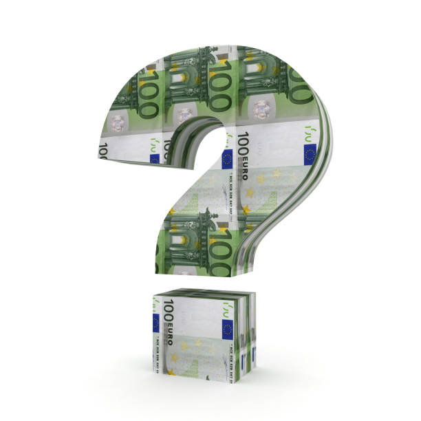 Euro money finance crisis question risk stock photo