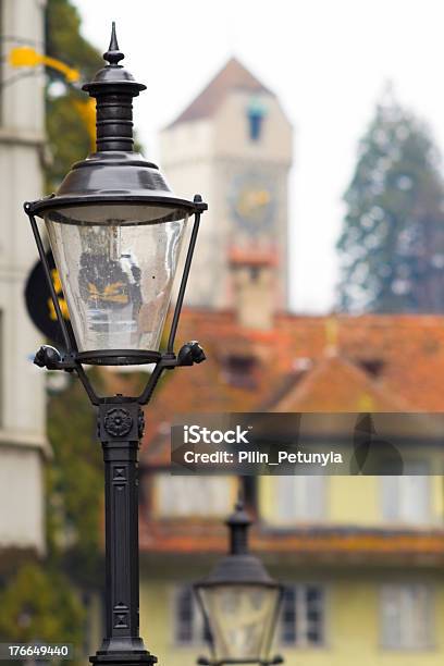 Street Lamps Against Background Of Ancient Tower Lucerne Stock Photo - Download Image Now