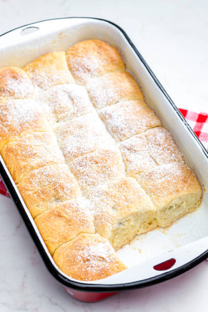 istock traditional Czech stuffed buns in baking tray 1766507357