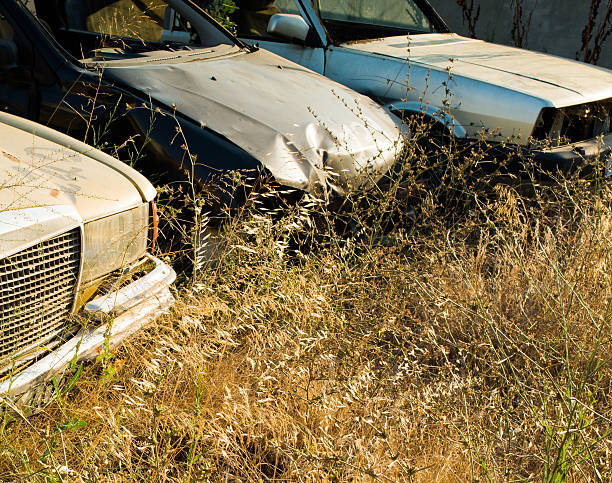 Recycling of cars stock photo