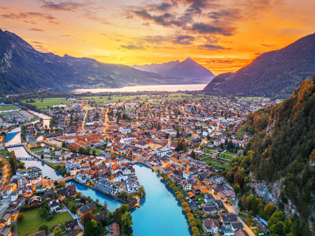 Interlaken, Switzerland Overlooking the Aare River
