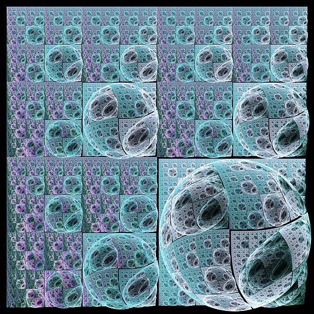 esferas recursive fractal - recursive fotografías e imágenes de stock