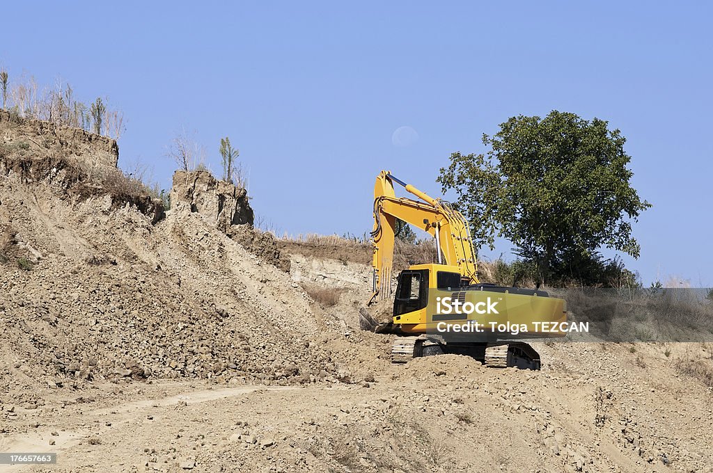 Excavator amarillo - Foto de stock de Aire libre libre de derechos