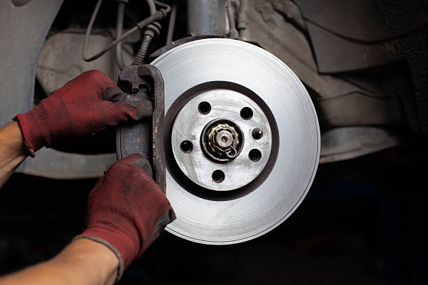 istock Repairing brakes pads 176658179
