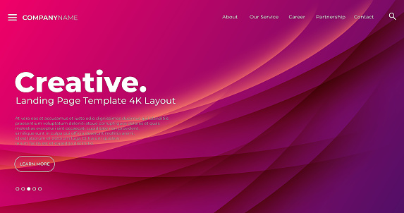 4K Landing Page Template - Abstract dynamic, modern, futuristic, multi colored, simple for website template background