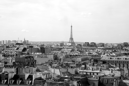 Photo of Spain, overlooking the beautiful city of Barcelona. Done in black and white.