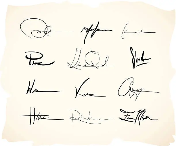 Vector illustration of Handwritten signature