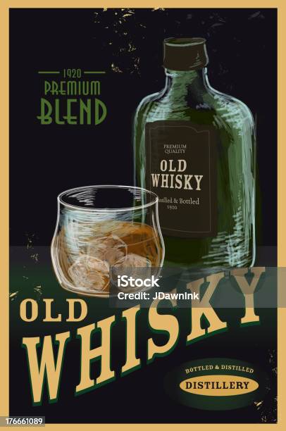 Old Fashioned Whiskey Reklama Plakat - Stockowe grafiki wektorowe i więcej obrazów Powrót do retro - Powrót do retro, Staromodny, Plakat