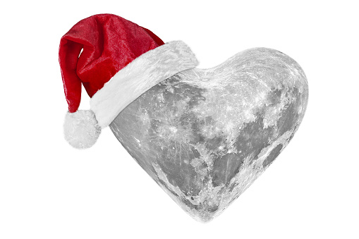 a moon with a Santa Claus hat for Christmas