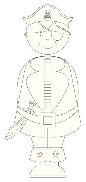 Outline of Pirate Boy Character