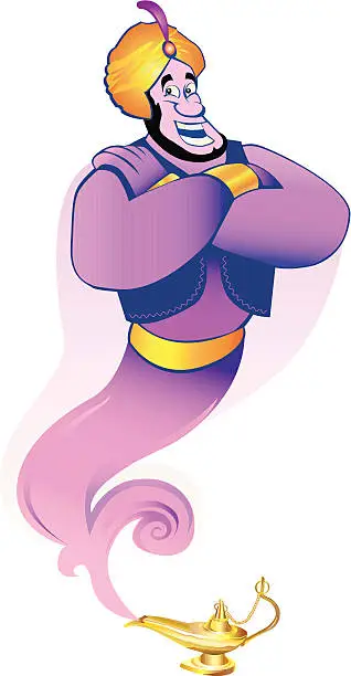 Vector illustration of Magic genie