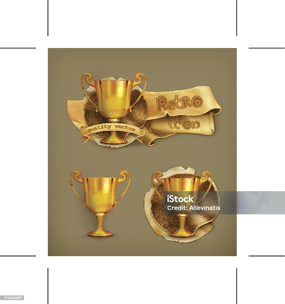 Gold trophy icon Gold trophy icon. Eps10 vector illustration contains transparency and blending effects. Achievement stock vector