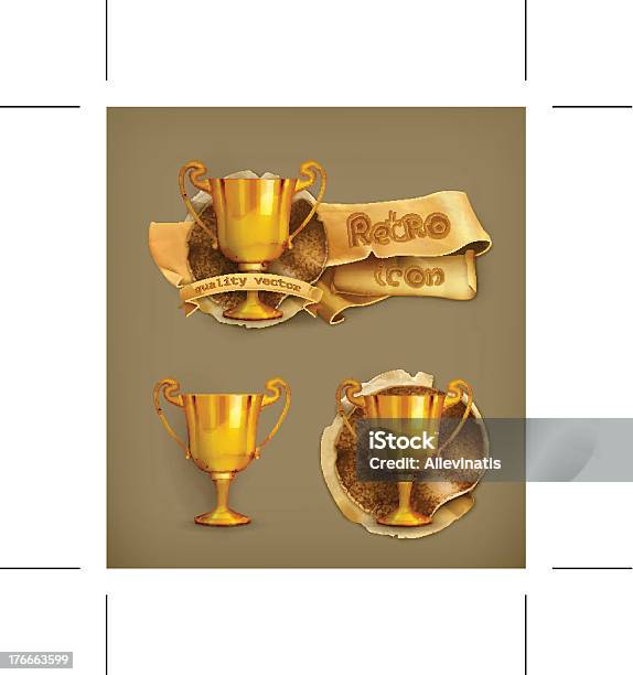 Gold Trophy Icon Stock Illustration - Download Image Now - Achievement, Award, Competition