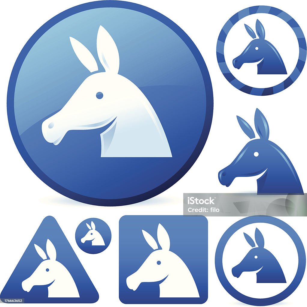 Democratas burro símbolo - Vetor de Azul royalty-free