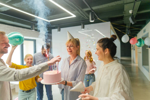 istock Birthday party in the office 1766642676