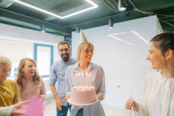 istock Birthday party in the office 1766643805