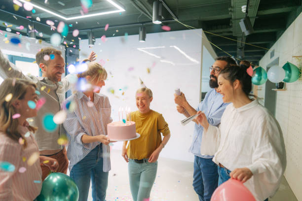 istock Birthday party in the office 1766645496