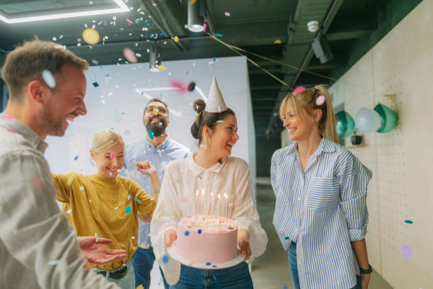 istock Birthday party in the office 1766646558