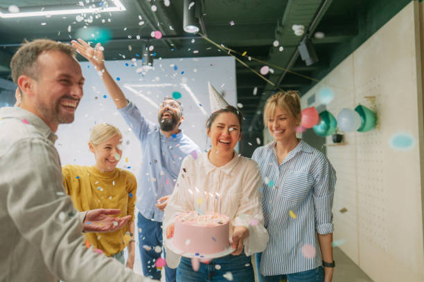 istock Birthday party in the office 1766646576