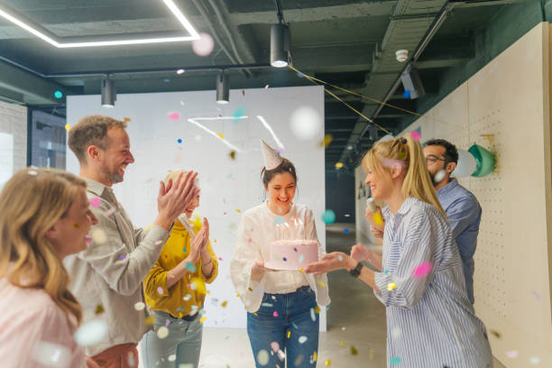 istock Birthday party in the office 1766647132