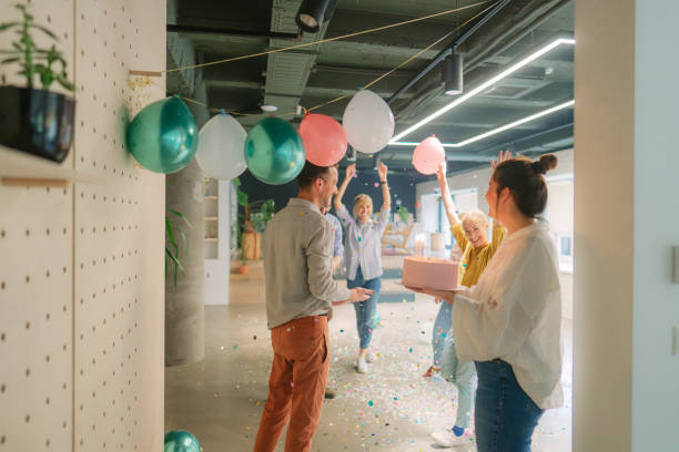 istock Birthday party in the office 1766647678