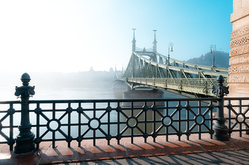 Foggy Liberty Bridge, Budapest, Hungary