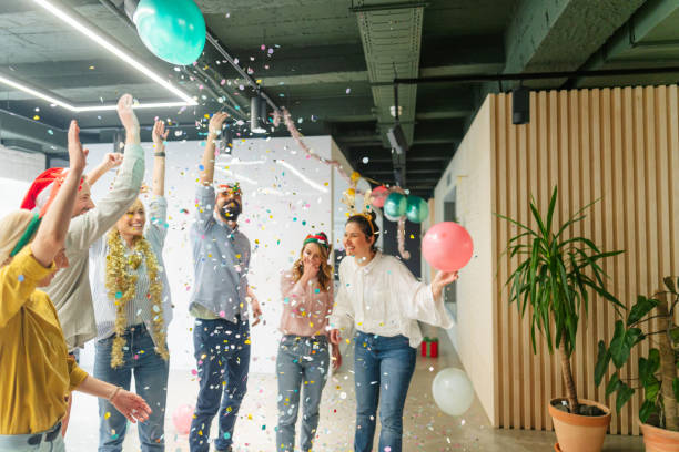 istock Christmas party in the office 1766651845