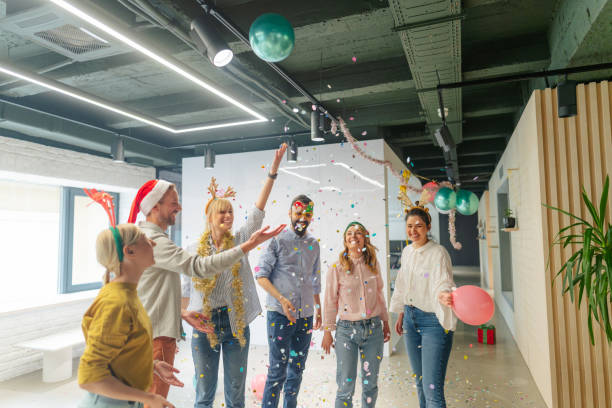 istock Christmas party in the office 1766651996