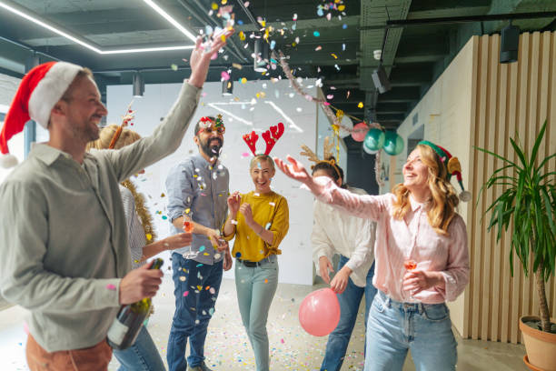 istock Christmas party in the office 1766652543