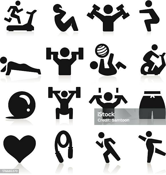 Sport Symbol Stock Vektor Art und mehr Bilder von Kontur - Kontur, Laufband, Aerobic