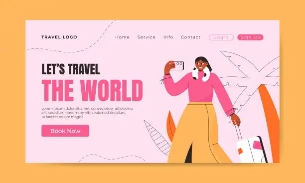 Vector illustration of Travel Landing page template