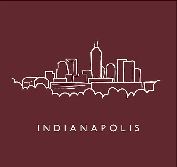 Vector illustration of Indianapolis Skyline Sketch