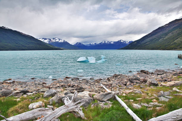 o iceberg no glaciar perito moreno perto de el calafate, patagônia, argentina - glacier moreno glacier iceberg argentina - fotografias e filmes do acervo