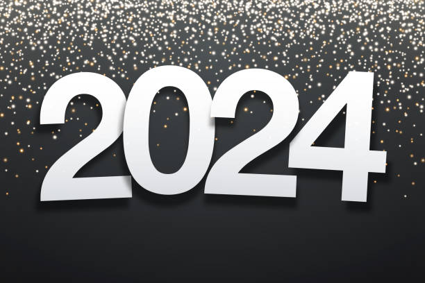 istock 2024 - Paper Font with gold glitter on Black Background 1766694587